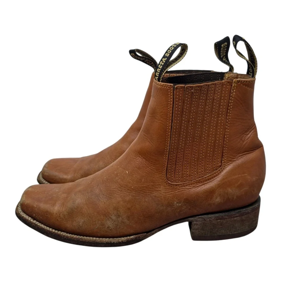 Carreta Boots Men's Chelsea Square Toe Leather Work Boots Size 12.5 Distressed‎